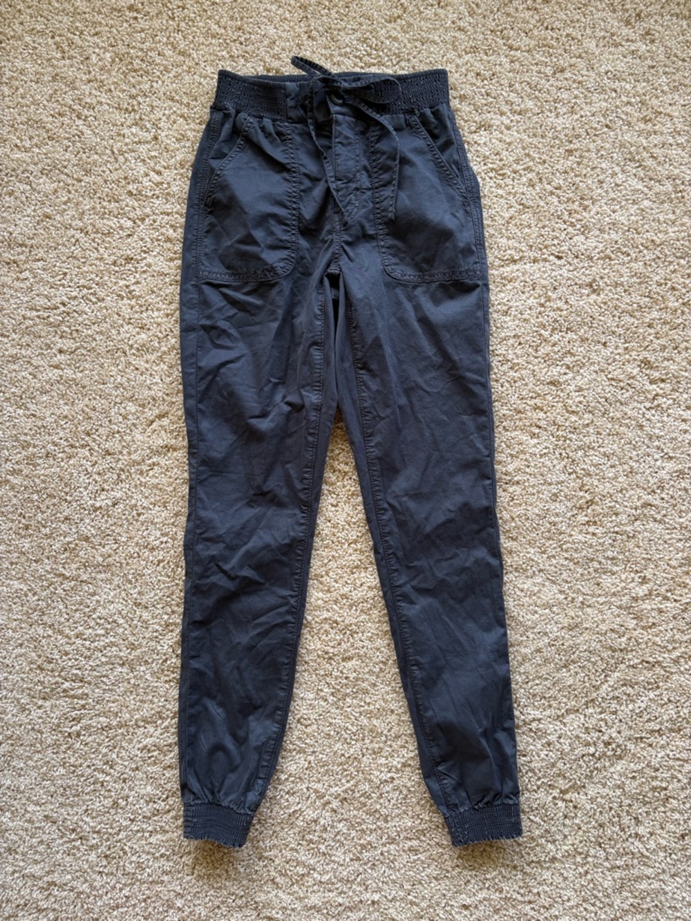 American Eagle Jogger Pants Size 2 Gray Utility Cargo Elastic Waist Ankle